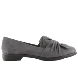 Women's loafers with a gray gray bow grey 1