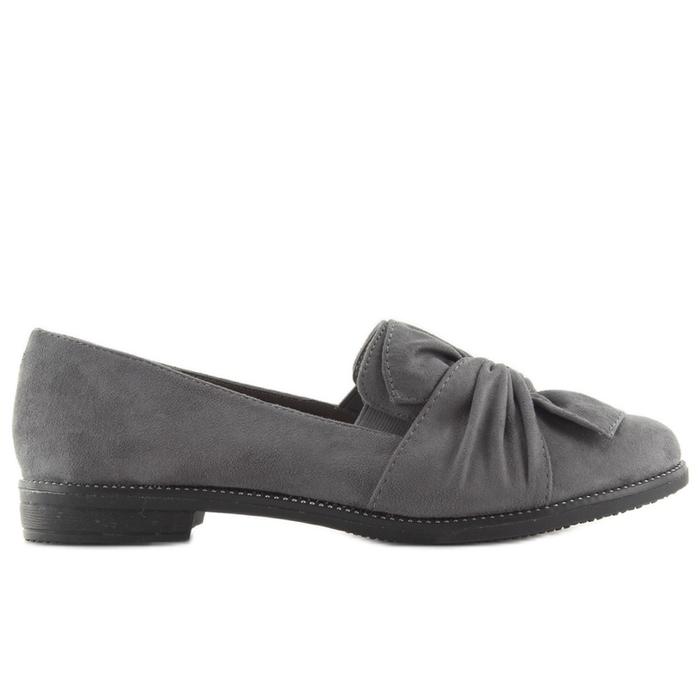 Women's loafers with a gray gray bow grey 1
