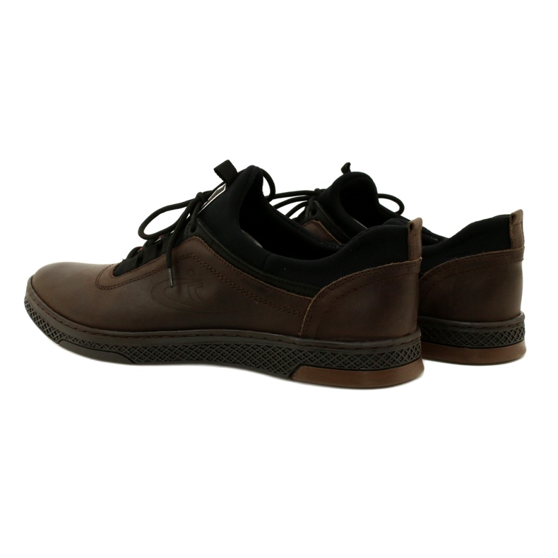 Polbut Casual leather men's shoes K24 brown 6