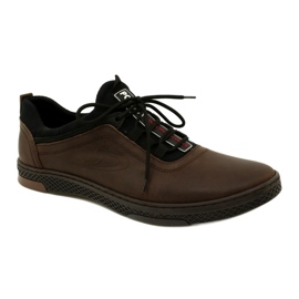 Polbut Casual leather men's shoes K24 brown 2