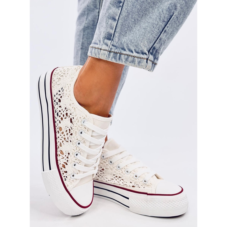 Ferrie ecru White lace sneakers 1