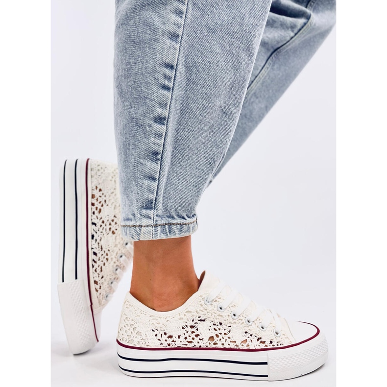 Ferrie ecru White lace sneakers 2
