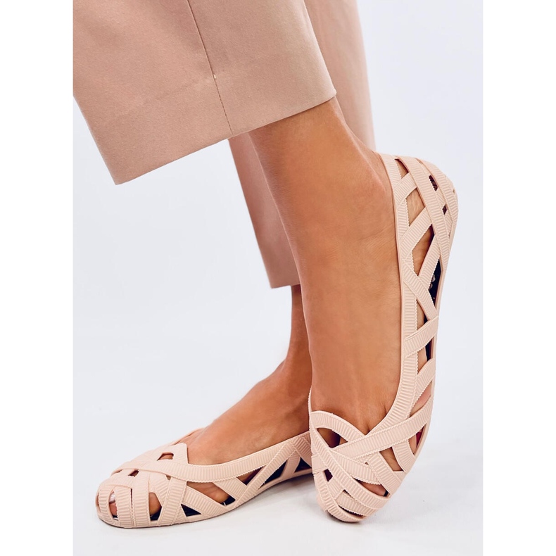 Meliski Chassa Nude openwork ballet flats beige 2