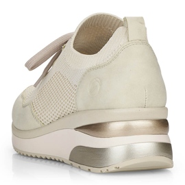 Comfortable women's wedge sports shoes, beige Remonte D2406-60 2