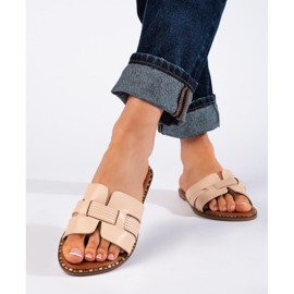 Beige classic women's flip-flops 2