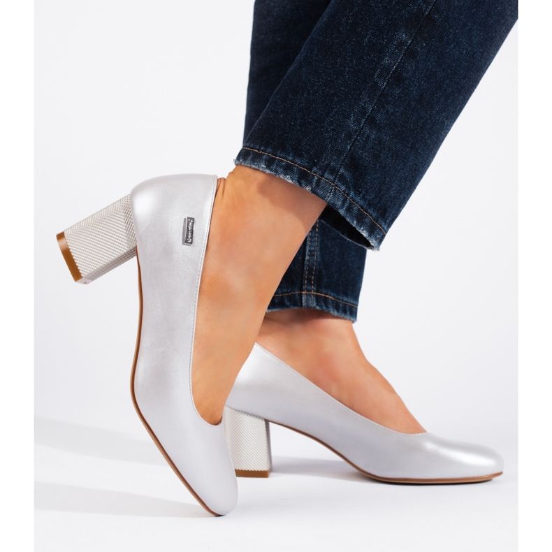 Silver women's high-heeled pumps by Sergio Leone 2 Silver women's high-heeled pumps by Sergio Leone 2