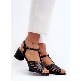 Patent Women's High Heel Sandals Sergio Leone SK880 Black 2