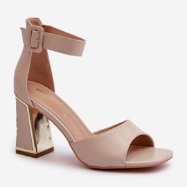 Elegant Women's Sandals on a High Heel Beige Rosazara 2