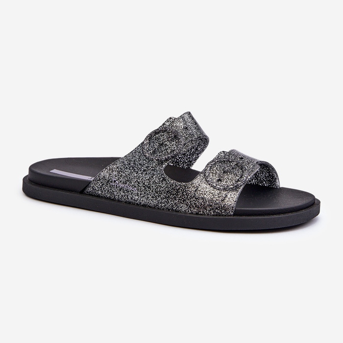 Women's Glitter Flip-Flops With Buckles 83530 Ipanema Follow Fem Black 1