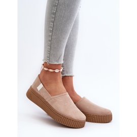 Big Star Women's Platform Sneakers NN276007 Memory Foam System Beige 2