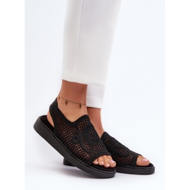 Women's Openwork Sandals on the Platform Black Mennita 2