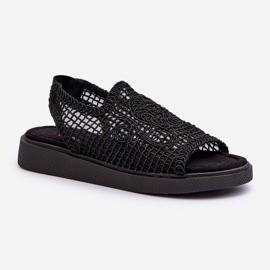 Women's Openwork Sandals on the Platform Black Mennita 1