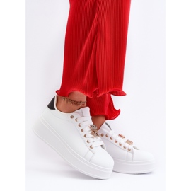 Women's Platform Sneakers With Teddy Bear, White Moanda 2