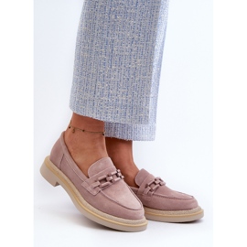 S.Barski Women's Suede Moccasins On a Flat Heel With Decoration D&A TW101 Dirty Pink 2 S.Barski Women's Suede Moccasins On a Flat Heel With Decoration D&A TW101 Dirty Pink 2