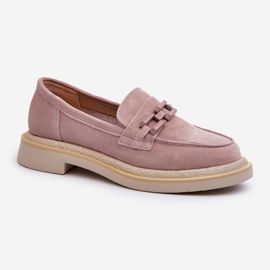 S.Barski Women's Suede Moccasins On a Flat Heel With Decoration D&A TW101 Dirty Pink 1 S.Barski Women's Suede Moccasins On a Flat Heel With Decoration D&A TW101 Dirty Pink 1