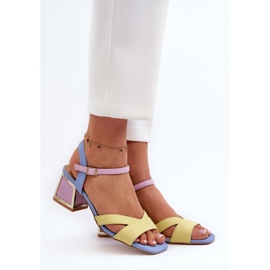 S.Barski Pastel Women's High Heel Sandals D&amp;A CR482 Yellow 2