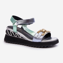 S.Barski Women's Wedge Sandals D&A CR954 Green 1 S.Barski Women's Wedge Sandals D&A CR954 Green 1