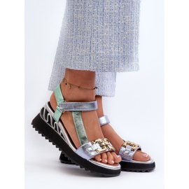 S.Barski Women's Wedge Sandals D&A CR954 Green 2 S.Barski Women's Wedge Sandals D&A CR954 Green 2