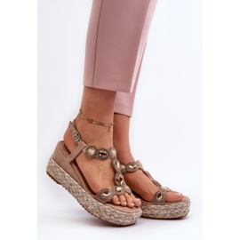 Women's Wedge Sandals With Braid S.Barski MY291 Beige 2 Women's Wedge Sandals With Braid S.Barski MY291 Beige 2
