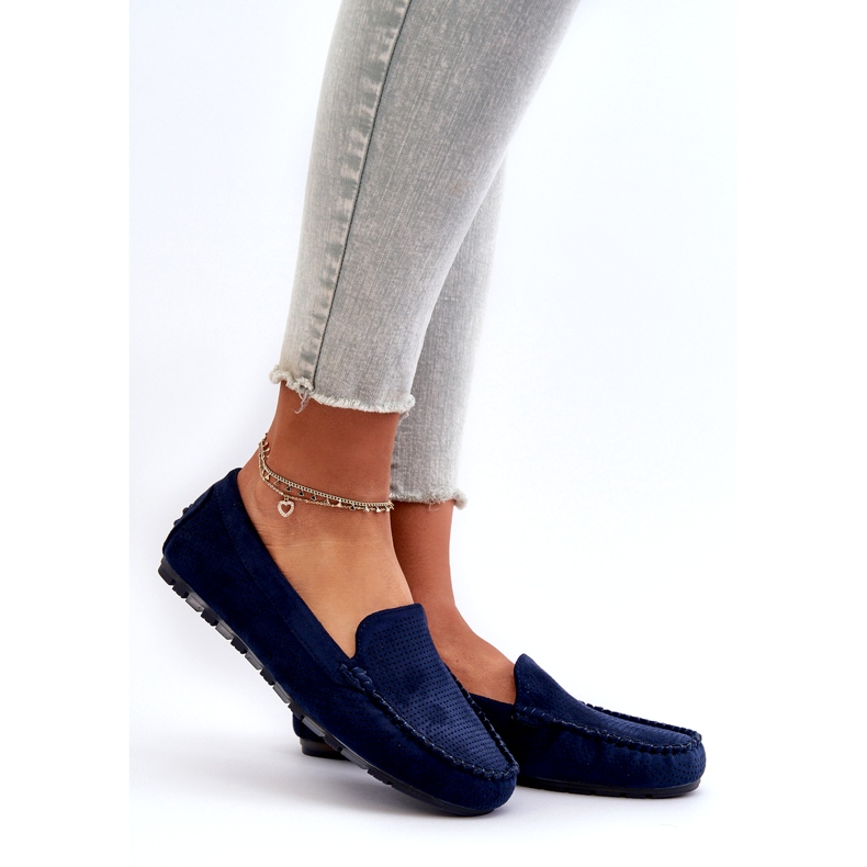 Evento Women's Suede Moccasins Navy Blue Ranica 2 Evento Women's Suede Moccasins Navy Blue Ranica 2