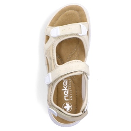 Comfortable women's beige velcro sandals Rieker 64074-60 1 Comfortable women's beige velcro sandals Rieker 64074-60 1