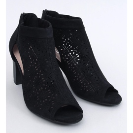 Openwork open toe ankle boots from Pierre Black 1