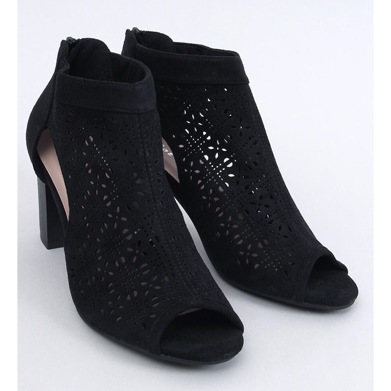 Openwork open toe ankle boots from Pierre Black 1