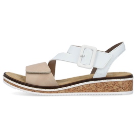 Comfortable women's combi sandals with Velcro Rieker V3660-60 white 2