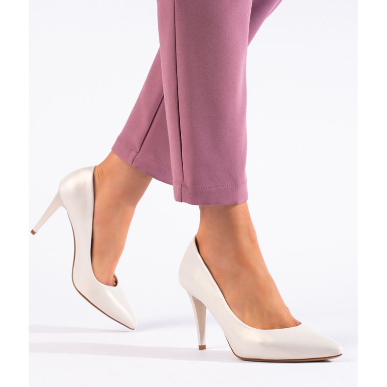 Sergio Leone White pearl pumps with a high heel 1 Sergio Leone White pearl pumps with a high heel 1