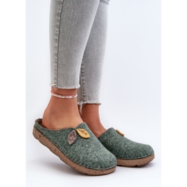 Inblu Women's Felt Slippers ED000013 Green 2