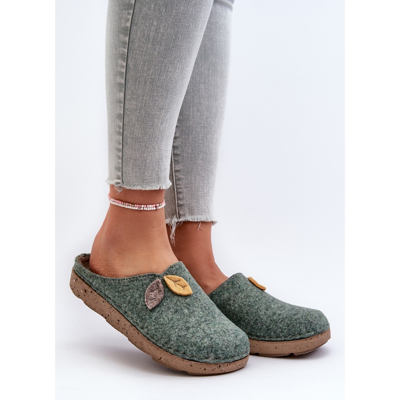 Inblu Women's Felt Slippers ED000013 Green 2
