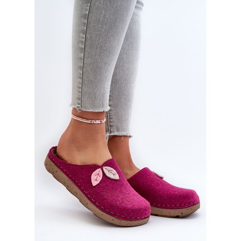 Inblu Women's Felt Slippers ED000013 Fuchsia pink 2
