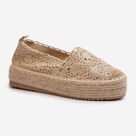 Women's Lace Espadrilles On The Gold Elarose Platform golden 1