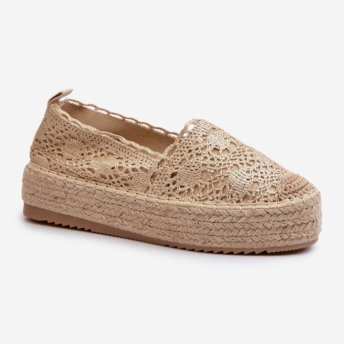 Women's Lace Espadrilles On The Gold Elarose Platform golden 1