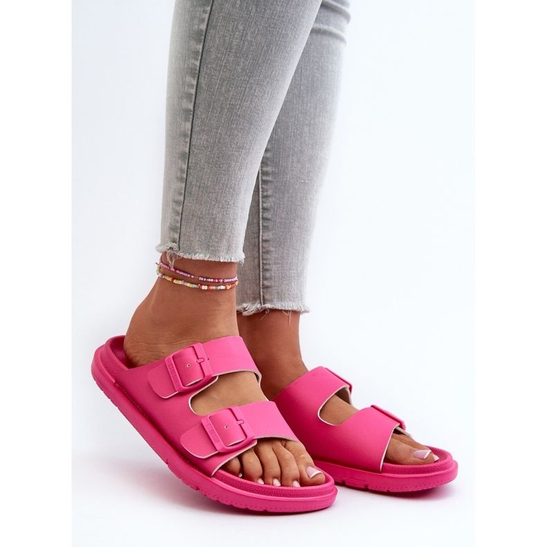 Lightweight Women's Foam Flip-Flops With Buckles Big Star NN274A754 Fuchsia pink 2