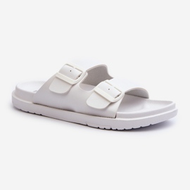Women's Light Foam Flip-Flops With Buckles Big Star NN274A751 White 1
