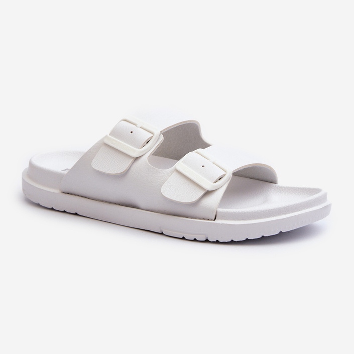 Women's Light Foam Flip-Flops With Buckles Big Star NN274A751 White 1 Women's Light Foam Flip-Flops With Buckles Big Star NN274A751 White 1