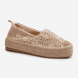 Women's Lace Espadrilles on the Beige Platform Elarose 2