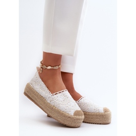Women's Lace Espadrilles On Platform White Elarose 2