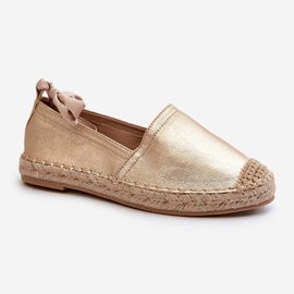 Laced Eco Leather Espadrilles Gold Ismanne golden 1 Laced Eco Leather Espadrilles Gold Ismanne golden 1
