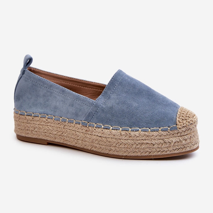 Women's Espadrilles Tied On A Platform With Braid, Blue Tailesse 1