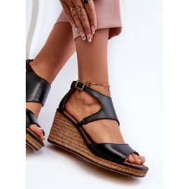 Women's Leather Wedge Sandals Maciejka 06657-01 Black 1 Women's Leather Wedge Sandals Maciejka 06657-01 Black 1