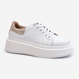 S.Barski D&amp;A Women's Platform Sneakers LR568 White 2