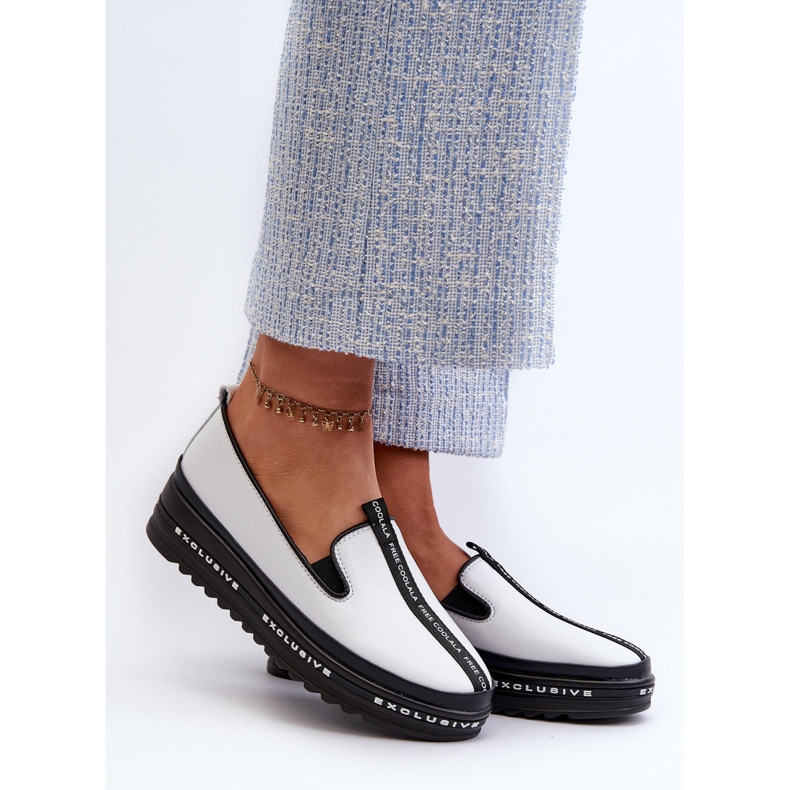 Women's Leather Shoes on the S.Barski LR260 Platform, White 2