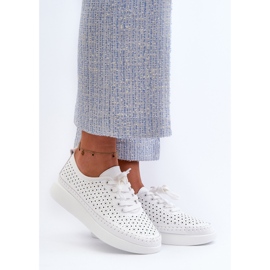 Leather Sneakers on the S.Barski Platform LR278 White 2