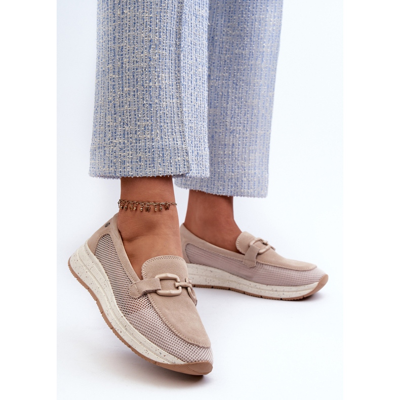 S.Barski Women's Suede Moccasins D&A TW210 Beige 2 S.Barski Women's Suede Moccasins D&A TW210 Beige 2