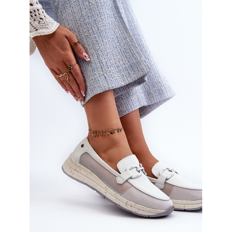 S.Barski Women's Leather Moccasins D&A TW210 White 1 S.Barski Women's Leather Moccasins D&A TW210 White 1