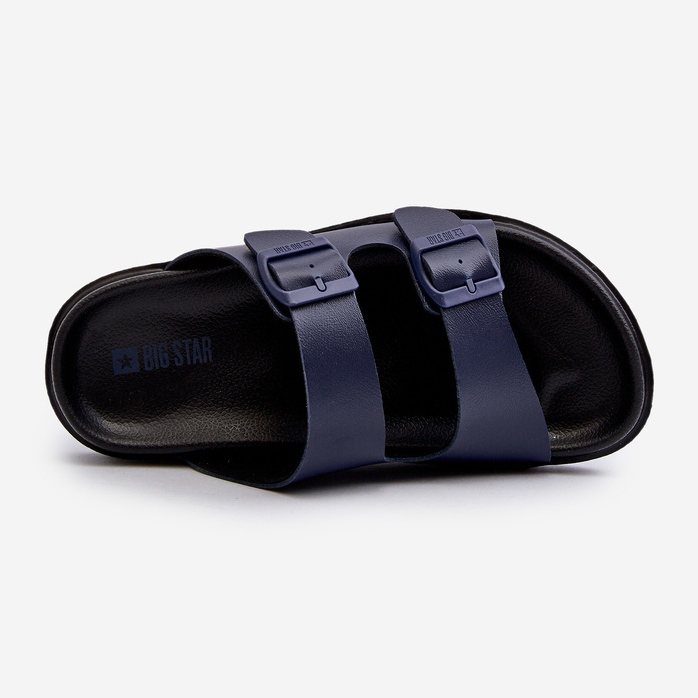 Light Men's Flip-Flops With Buckles Big Star NN174593 Navy Blue 1