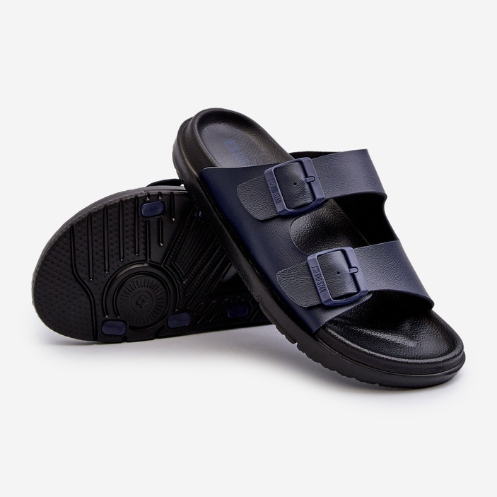 Light Men's Flip-Flops With Buckles Big Star NN174593 Navy Blue 2