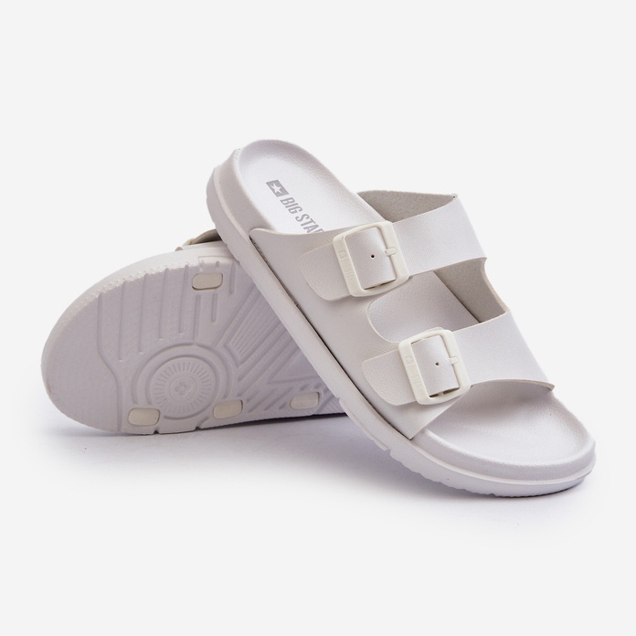 Light Men's Flip-Flops With Buckles Big Star NN174594 White 2